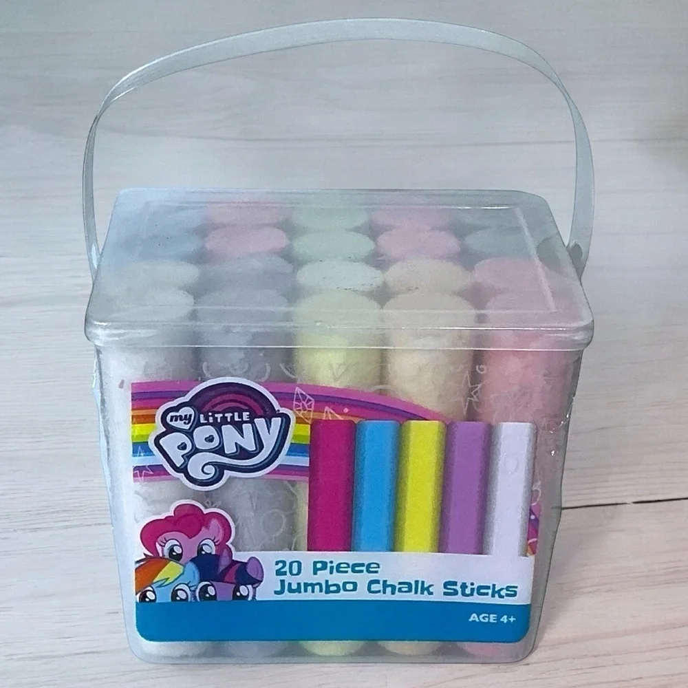 My Little Pony Jumbo Sidewalk Chalk Sticks in Storage Tub 20 Piece Multicolor